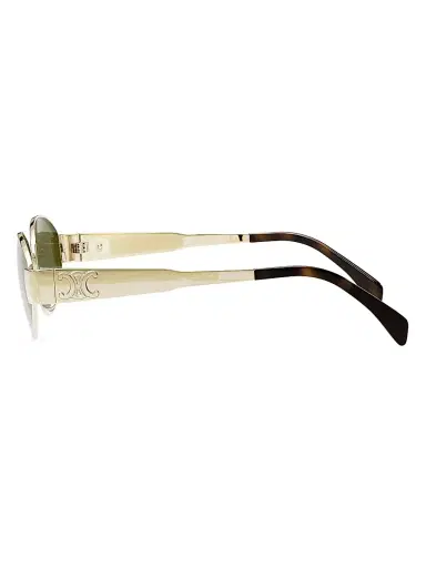 CELINE Women's Triomphe 54MM Oval Sunglasses - Gold Green | Thumbnail 5 CELINE Women's Triomphe 54MM Oval Sunglasses - Gold Green | Thumbnail 5