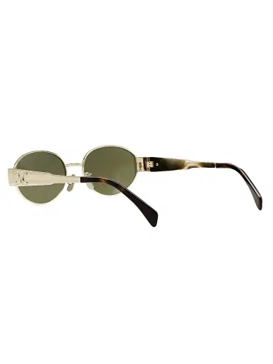 CELINE Women's Triomphe 54MM Oval Sunglasses - Gold Green | Thumbnail 8 CELINE Women's Triomphe 54MM Oval Sunglasses - Gold Green | Thumbnail 8