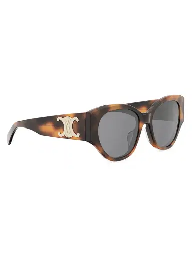 CELINE Women's Maxi Triomphe 55MM Butterfly Sunglasses - Blonde Havana Smoke | Thumbnail 8 CELINE Women's Maxi Triomphe 55MM Butterfly Sunglasses - Blonde Havana Smoke | Thumbnail 8