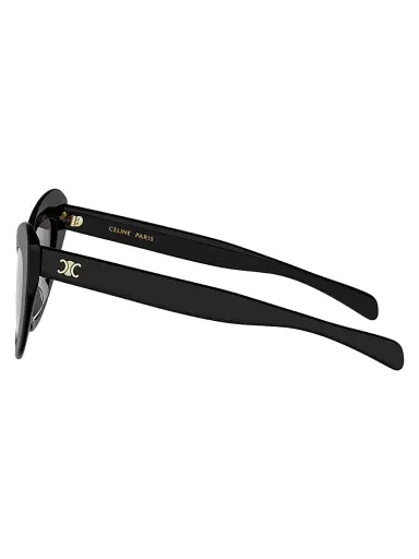 CELINE Women's Triomphe Mini HD 52MM Cat-Eye Sunglasses - Shiny Black Smoke | Thumbnail 3 CELINE Women's Triomphe Mini HD 52MM Cat-Eye Sunglasses - Shiny Black Smoke | Thumbnail 3