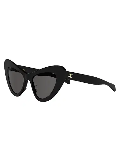 CELINE Women's Triomphe Mini HD 52MM Cat-Eye Sunglasses - Shiny Black Smoke | Thumbnail 1 CELINE Women's Triomphe Mini HD 52MM Cat-Eye Sunglasses - Shiny Black Smoke | Thumbnail 1