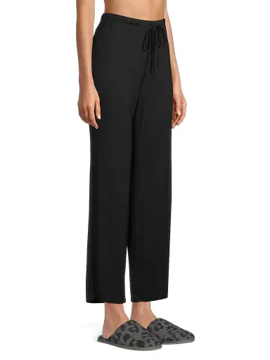 Natori Women's Feathers Elements 2-Piece Jersey Crop Lounge Set - Black | Thumbnail 4 Natori Women's Feathers Elements 2-Piece Jersey Crop Lounge Set - Black | Thumbnail 4
