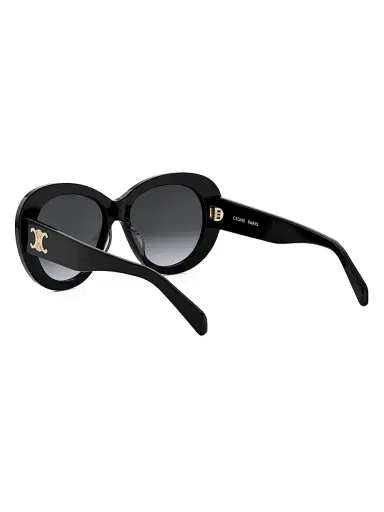 CELINE Women's Triomphe 55MM Butterfly Sunglasses - Shiny Black Smoke | Thumbnail 4 CELINE Women's Triomphe 55MM Butterfly Sunglasses - Shiny Black Smoke | Thumbnail 4