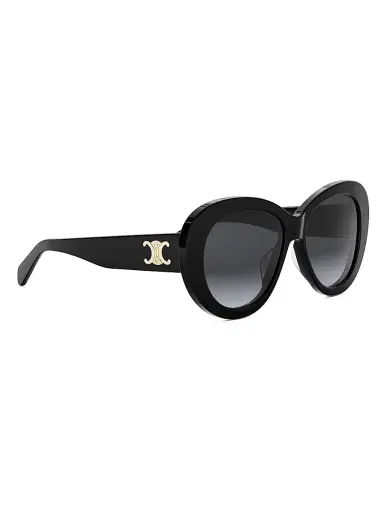CELINE Women's Triomphe 55MM Butterfly Sunglasses - Shiny Black Smoke | Thumbnail 8 CELINE Women's Triomphe 55MM Butterfly Sunglasses - Shiny Black Smoke | Thumbnail 8