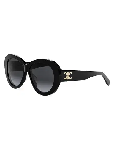 CELINE Women's Triomphe 55MM Butterfly Sunglasses - Shiny Black Smoke | Thumbnail 1 CELINE Women's Triomphe 55MM Butterfly Sunglasses - Shiny Black Smoke | Thumbnail 1