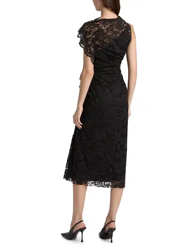 A.L.C. Women's Astrid Lace Ruched Midi-Dress - Black | Thumbnail 5 A.L.C. Women's Astrid Lace Ruched Midi-Dress - Black | Thumbnail 5