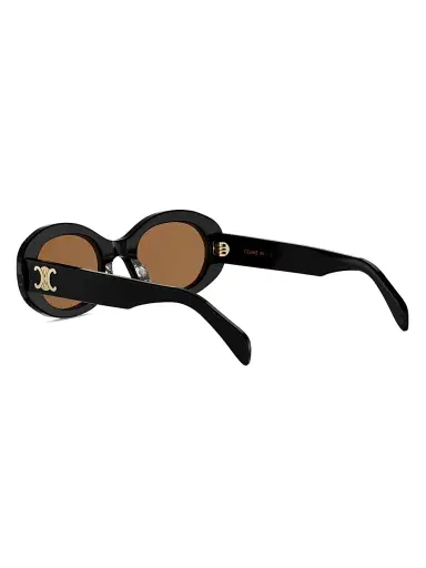 CELINE Women's Triomphe 52MM Oval Sunglasses - Shiny Black Roviex | Thumbnail 4 CELINE Women's Triomphe 52MM Oval Sunglasses - Shiny Black Roviex | Thumbnail 4