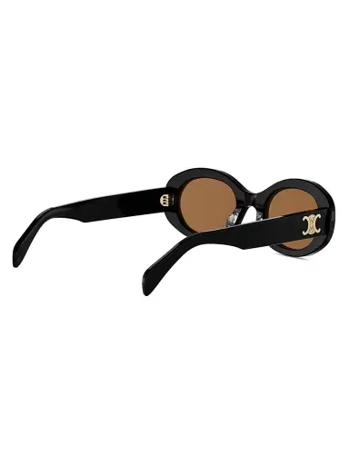 CELINE Women's Triomphe 52MM Oval Sunglasses - Shiny Black Roviex | Thumbnail 6 CELINE Women's Triomphe 52MM Oval Sunglasses - Shiny Black Roviex | Thumbnail 6