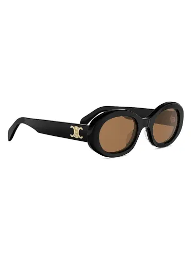 CELINE Women's Triomphe 52MM Oval Sunglasses - Shiny Black Roviex | Thumbnail 8 CELINE Women's Triomphe 52MM Oval Sunglasses - Shiny Black Roviex | Thumbnail 8