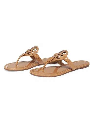 Tory Burch Women's Miller Patent Leather Thong Sandals - Tan | Thumbnail 2 Tory Burch Women's Miller Patent Leather Thong Sandals - Tan | Thumbnail 2