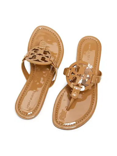 Tory Burch Women's Miller Patent Leather Thong Sandals - Tan | Thumbnail 4 Tory Burch Women's Miller Patent Leather Thong Sandals - Tan | Thumbnail 4