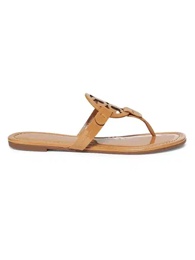 Tory Burch Women's Miller Patent Leather Thong Sandals - Tan | Thumbnail 1 Tory Burch Women's Miller Patent Leather Thong Sandals - Tan | Thumbnail 1