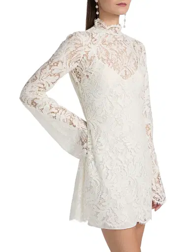 A.L.C. Women's Eden Botanical Lace Minidress - Ecru | Thumbnail 4 A.L.C. Women's Eden Botanical Lace Minidress - Ecru | Thumbnail 4
