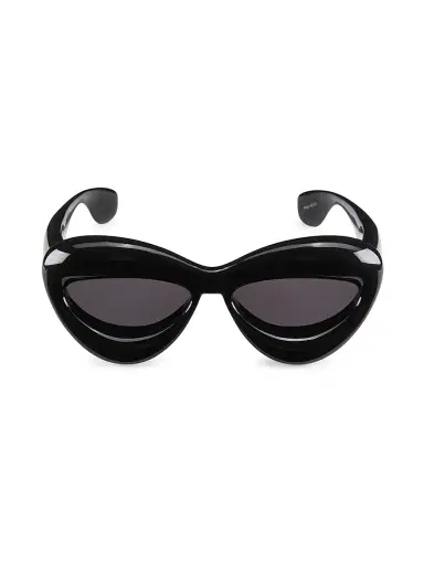 LOEWE Women's 55MM Cat-Eye Sunglasses - Shiny Black | Thumbnail 2 LOEWE Women's 55MM Cat-Eye Sunglasses - Shiny Black | Thumbnail 2