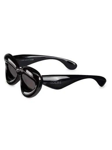 LOEWE Women's 55MM Cat-Eye Sunglasses - Shiny Black | Thumbnail 1 LOEWE Women's 55MM Cat-Eye Sunglasses - Shiny Black | Thumbnail 1