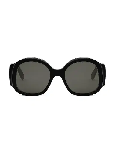 CELINE Women's Maxi Triomphe 54MM Round Sunglasses - Dark Grey Black | Thumbnail 2 CELINE Women's Maxi Triomphe 54MM Round Sunglasses - Dark Grey Black | Thumbnail 2