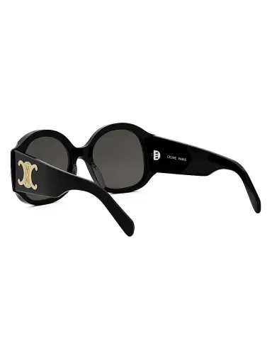 CELINE Women's Maxi Triomphe 54MM Round Sunglasses - Dark Grey Black | Thumbnail 4 CELINE Women's Maxi Triomphe 54MM Round Sunglasses - Dark Grey Black | Thumbnail 4