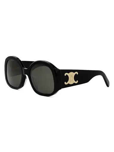 CELINE Women's Maxi Triomphe 54MM Round Sunglasses - Dark Grey Black | Thumbnail 1 CELINE Women's Maxi Triomphe 54MM Round Sunglasses - Dark Grey Black | Thumbnail 1