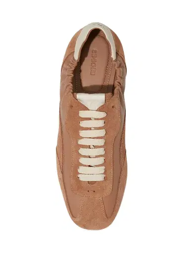 SIMKHAI Women's Georgie Suede & Leather Sneakers - Camel | Thumbnail 3 SIMKHAI Women's Georgie Suede & Leather Sneakers - Camel | Thumbnail 3