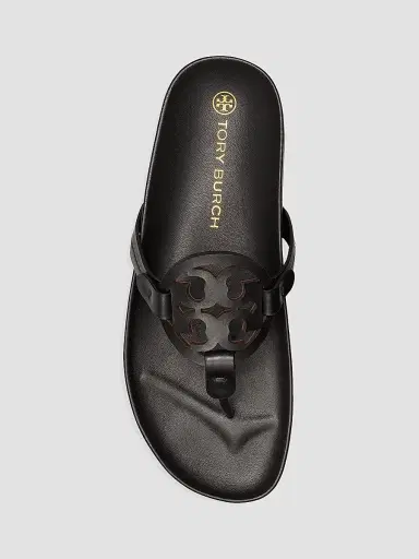 Tory Burch Women's Miller Cloud Leather Thong Sandals - Perfect Black - Size 9 | Thumbnail 4 Tory Burch Women's Miller Cloud Leather Thong Sandals - Perfect Black - Size 9 | Thumbnail 4