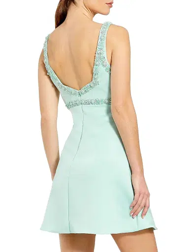 Mac Duggal Women's Ieena Beaded & Bow-Embellished Minidress - Mint - Size 12 | Thumbnail 3 Mac Duggal Women's Ieena Beaded & Bow-Embellished Minidress - Mint - Size 12 | Thumbnail 3