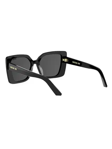Dior Women's Midnight S5I 55MM Square Sunglasses - Shiny Black And Smoke | Thumbnail 4 Dior Women's Midnight S5I 55MM Square Sunglasses - Shiny Black And Smoke | Thumbnail 4
