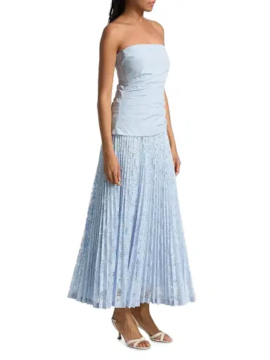 Simkhai Women's Annalise Lace Strapless Midi-Dress - Periwinkle Sky - Size 14 | Thumbnail 4 Simkhai Women's Annalise Lace Strapless Midi-Dress - Periwinkle Sky - Size 14 | Thumbnail 4