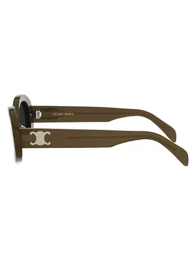 CELINE Women's Triomphe 52MM Oval Sunglasses - Shiny Dark Green Smoke | Thumbnail 3 CELINE Women's Triomphe 52MM Oval Sunglasses - Shiny Dark Green Smoke | Thumbnail 3