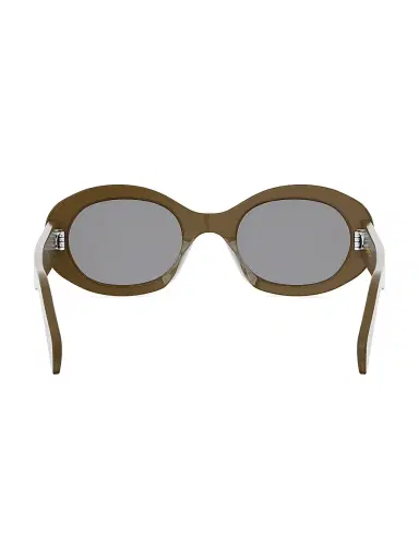 CELINE Women's Triomphe 52MM Oval Sunglasses - Shiny Dark Green Smoke | Thumbnail 5 CELINE Women's Triomphe 52MM Oval Sunglasses - Shiny Dark Green Smoke | Thumbnail 5