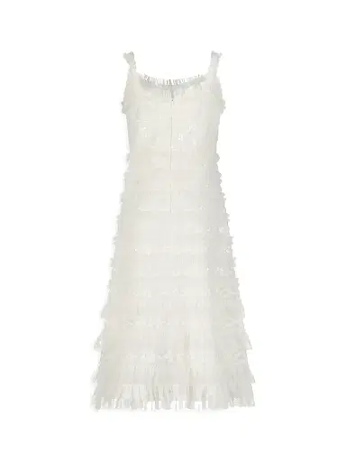 Mac Duggal Little Girl's & Girl's Sequined Ruffled Dress - White | Thumbnail 2 Mac Duggal Little Girl's & Girl's Sequined Ruffled Dress - White | Thumbnail 2