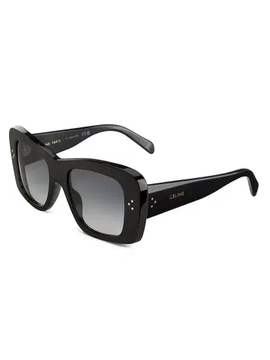 CELINE Women's 3 Dots 54MM Geometric Sunglasses - Shiny Black Smoke | Thumbnail 1 CELINE Women's 3 Dots 54MM Geometric Sunglasses - Shiny Black Smoke | Thumbnail 1