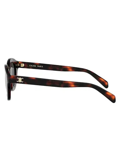 CELINE Women's Triomphe Mini 47MM Oval Sunglasses - Dark Havana Smoke | Thumbnail 3 CELINE Women's Triomphe Mini 47MM Oval Sunglasses - Dark Havana Smoke | Thumbnail 3