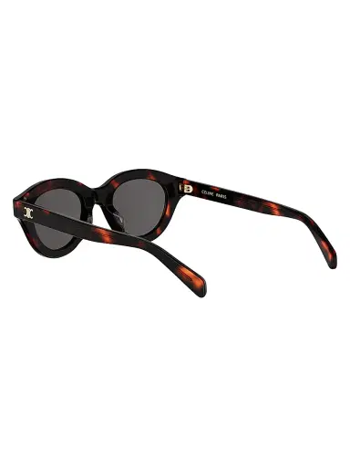 CELINE Women's Triomphe Mini 47MM Oval Sunglasses - Dark Havana Smoke | Thumbnail 4 CELINE Women's Triomphe Mini 47MM Oval Sunglasses - Dark Havana Smoke | Thumbnail 4
