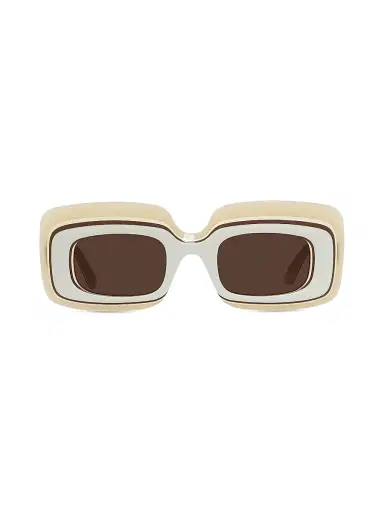 Loewe Women's x Paula's Ibiza 47MM Rectangular Sunglasses - Ivory Multi Brown | Thumbnail 2 Loewe Women's x Paula's Ibiza 47MM Rectangular Sunglasses - Ivory Multi Brown | Thumbnail 2