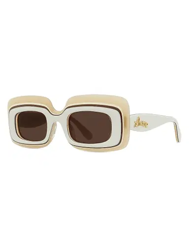 Loewe Women's x Paula's Ibiza 47MM Rectangular Sunglasses - Ivory Multi Brown | Thumbnail 1 Loewe Women's x Paula's Ibiza 47MM Rectangular Sunglasses - Ivory Multi Brown | Thumbnail 1