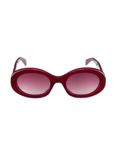 CELINE Women's Triomphe 52MM Oval Sunglasses - Red | Thumbnail 2 CELINE Women's Triomphe 52MM Oval Sunglasses - Red | Thumbnail 2