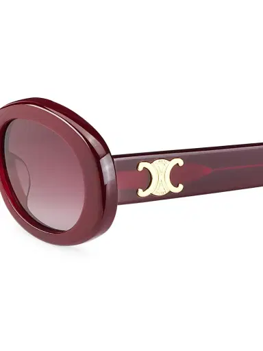 CELINE Women's Triomphe 52MM Oval Sunglasses - Red | Thumbnail 3 CELINE Women's Triomphe 52MM Oval Sunglasses - Red | Thumbnail 3