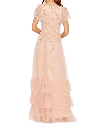 Mac Duggal Women's Ruffle-Tiered Embellished Wrap Gown | Thumbnail 2 Mac Duggal Women's Ruffle-Tiered Embellished Wrap Gown | Thumbnail 2