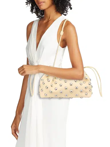 A.L.C. Women's Arlo Studded Leather Shoulder Bag - Butter Nickel | Thumbnail 2 A.L.C. Women's Arlo Studded Leather Shoulder Bag - Butter Nickel | Thumbnail 2