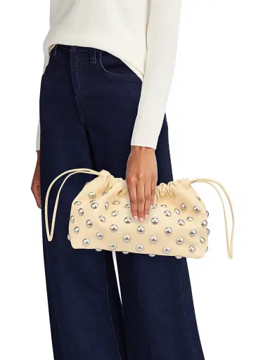 A.L.C. Women's Arlo Studded Leather Shoulder Bag - Butter Nickel | Thumbnail 3 A.L.C. Women's Arlo Studded Leather Shoulder Bag - Butter Nickel | Thumbnail 3