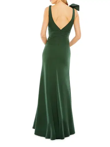 Mac Duggal Women's Bow V-Neck A-Line Gown - Emerald - Size 16 | Thumbnail 2 Mac Duggal Women's Bow V-Neck A-Line Gown - Emerald - Size 16 | Thumbnail 2