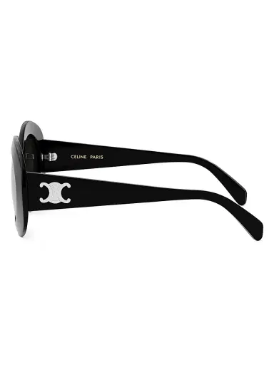 CELINE Women's Triomphe 54MM Round Sunglasses - Dark Grey Black | Thumbnail 3 CELINE Women's Triomphe 54MM Round Sunglasses - Dark Grey Black | Thumbnail 3