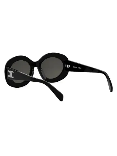 CELINE Women's Triomphe 54MM Round Sunglasses - Dark Grey Black | Thumbnail 4 CELINE Women's Triomphe 54MM Round Sunglasses - Dark Grey Black | Thumbnail 4