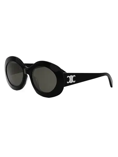 CELINE Women's Triomphe 54MM Round Sunglasses - Dark Grey Black | Thumbnail 1 CELINE Women's Triomphe 54MM Round Sunglasses - Dark Grey Black | Thumbnail 1