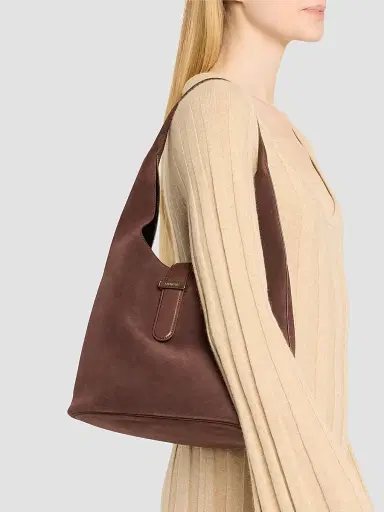 SIMKHAI Women's Khai Suede Hobo Bag - Cacao | Thumbnail 2 SIMKHAI Women's Khai Suede Hobo Bag - Cacao | Thumbnail 2