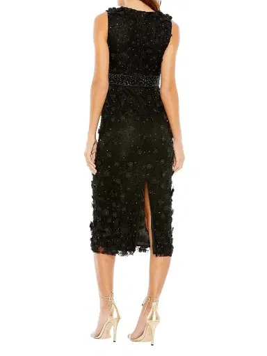 Mac Duggal Women's Floral Beaded Sheath Dress | Thumbnail 3 Mac Duggal Women's Floral Beaded Sheath Dress | Thumbnail 3