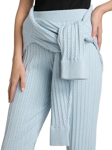 Simkhai Women's Cable-Knit Cotton-Cashmere Crop Joggers | Thumbnail 6 Simkhai Women's Cable-Knit Cotton-Cashmere Crop Joggers | Thumbnail 6