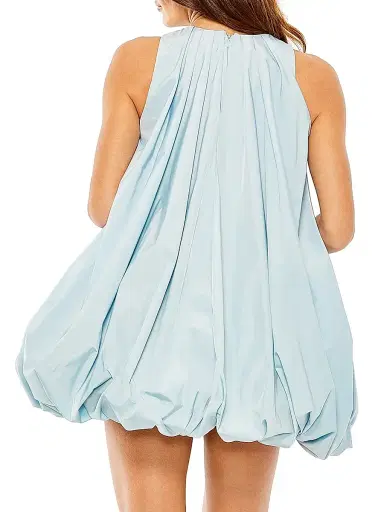 Mac Duggal Women's Taffeta Bubble-Hem Minidress - Powder Blue | Thumbnail 3 Mac Duggal Women's Taffeta Bubble-Hem Minidress - Powder Blue | Thumbnail 3