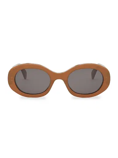 CELINE Women's Triomphe 52MM Oval Sunglasses - Dark Grey Cognac | Thumbnail 2 CELINE Women's Triomphe 52MM Oval Sunglasses - Dark Grey Cognac | Thumbnail 2