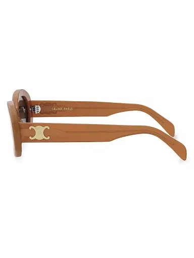 CELINE Women's Triomphe 52MM Oval Sunglasses - Dark Grey Cognac | Thumbnail 5 CELINE Women's Triomphe 52MM Oval Sunglasses - Dark Grey Cognac | Thumbnail 5